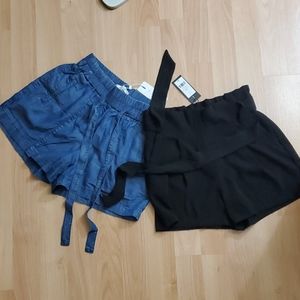 NEW 2 PAIRS Dynamite Paper bag high waisted shorts